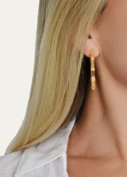 Anabel Aram JewelryCubic Zirconia Bamboo Hoop Earrings
