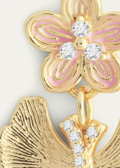 Anabel Aram JewelryCubic Zirconia Butterfly and Flower Earrings
