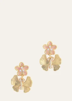 Anabel Aram JewelryCubic Zirconia Butterfly and Flower Earrings