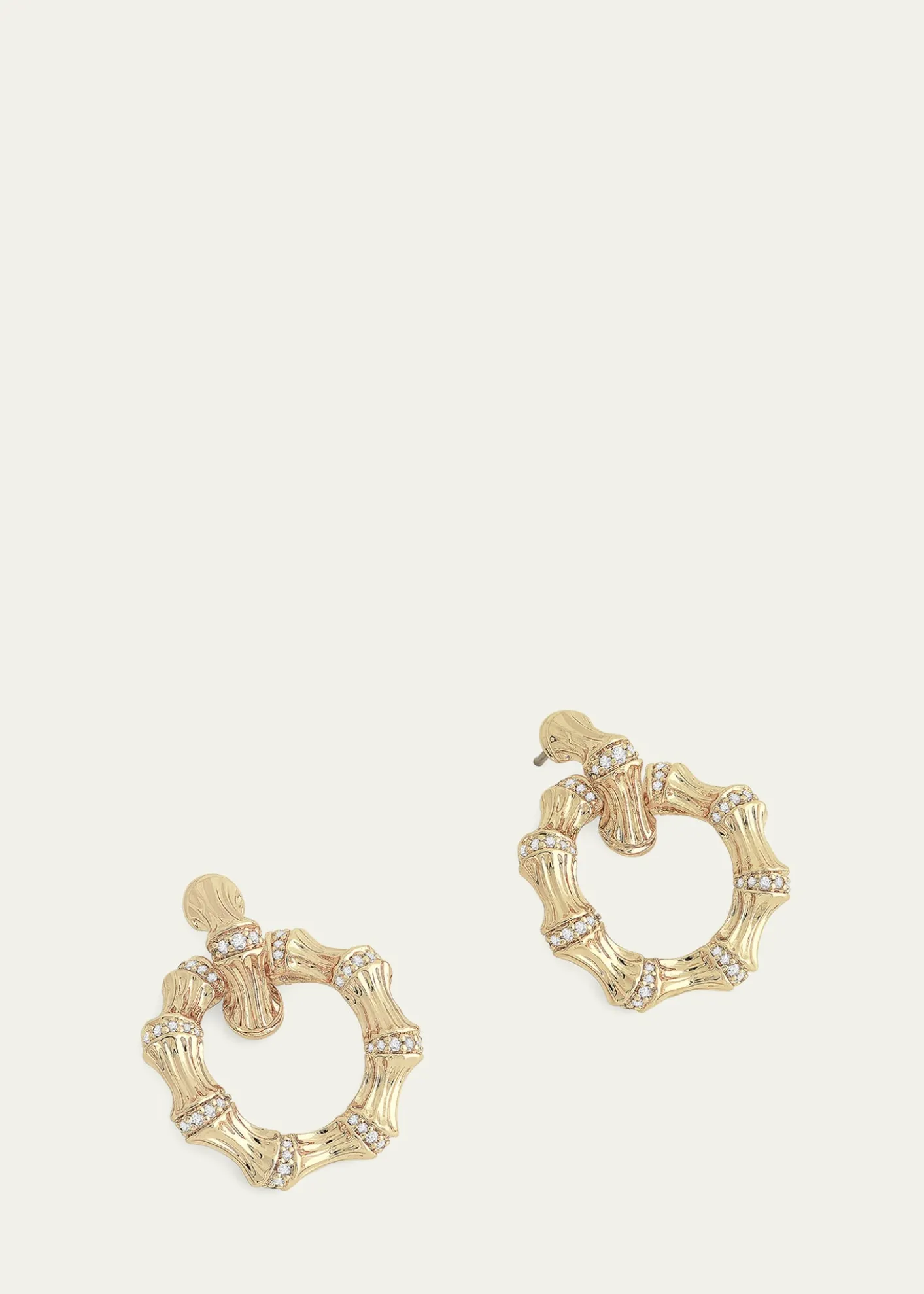 Anabel Aram JewelryCubic Zirconia Bamboo Double Hoop Earrings