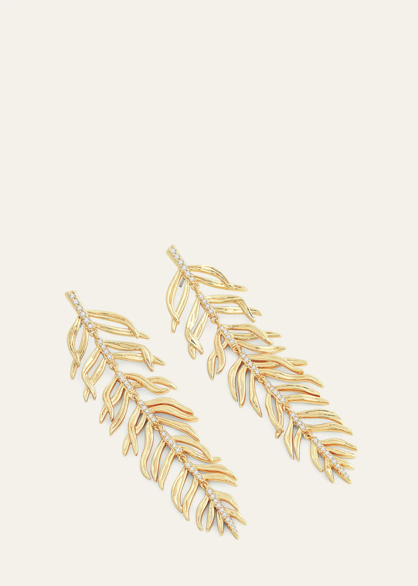 Anabel Aram JewelryCubic Zirconia Palm Leaves Earrings