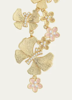 Anabel Aram JewelryCubic Zirconia Butterfly and Flower Statement Earrings