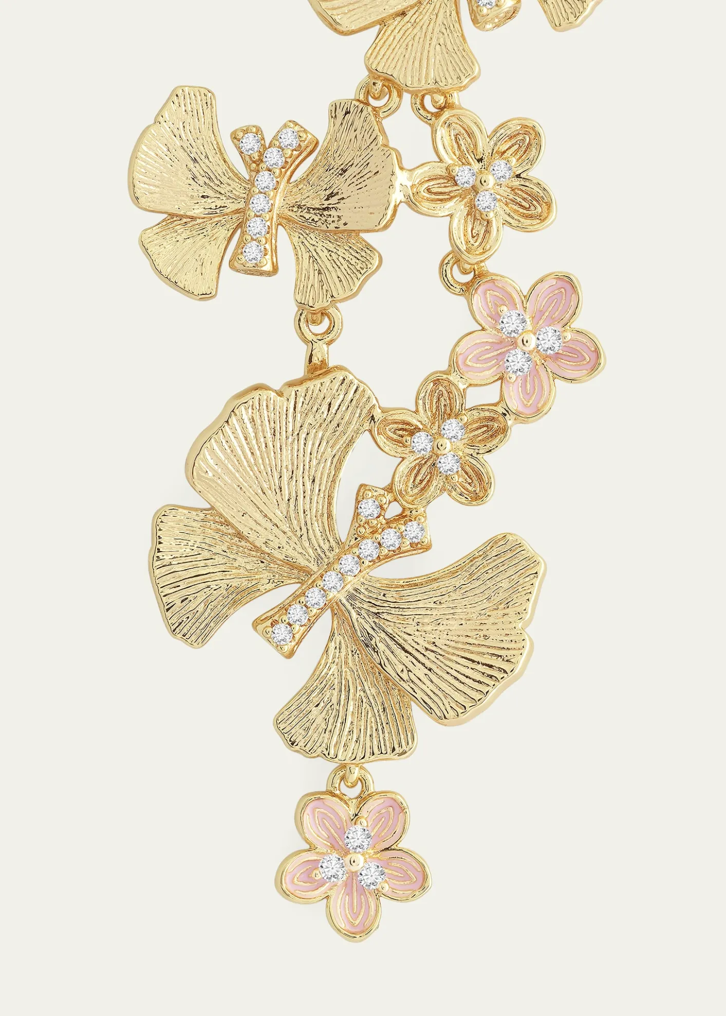 Anabel Aram JewelryCubic Zirconia Butterfly and Flower Statement Earrings