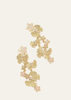 Anabel Aram JewelryCubic Zirconia Butterfly and Flower Statement Earrings
