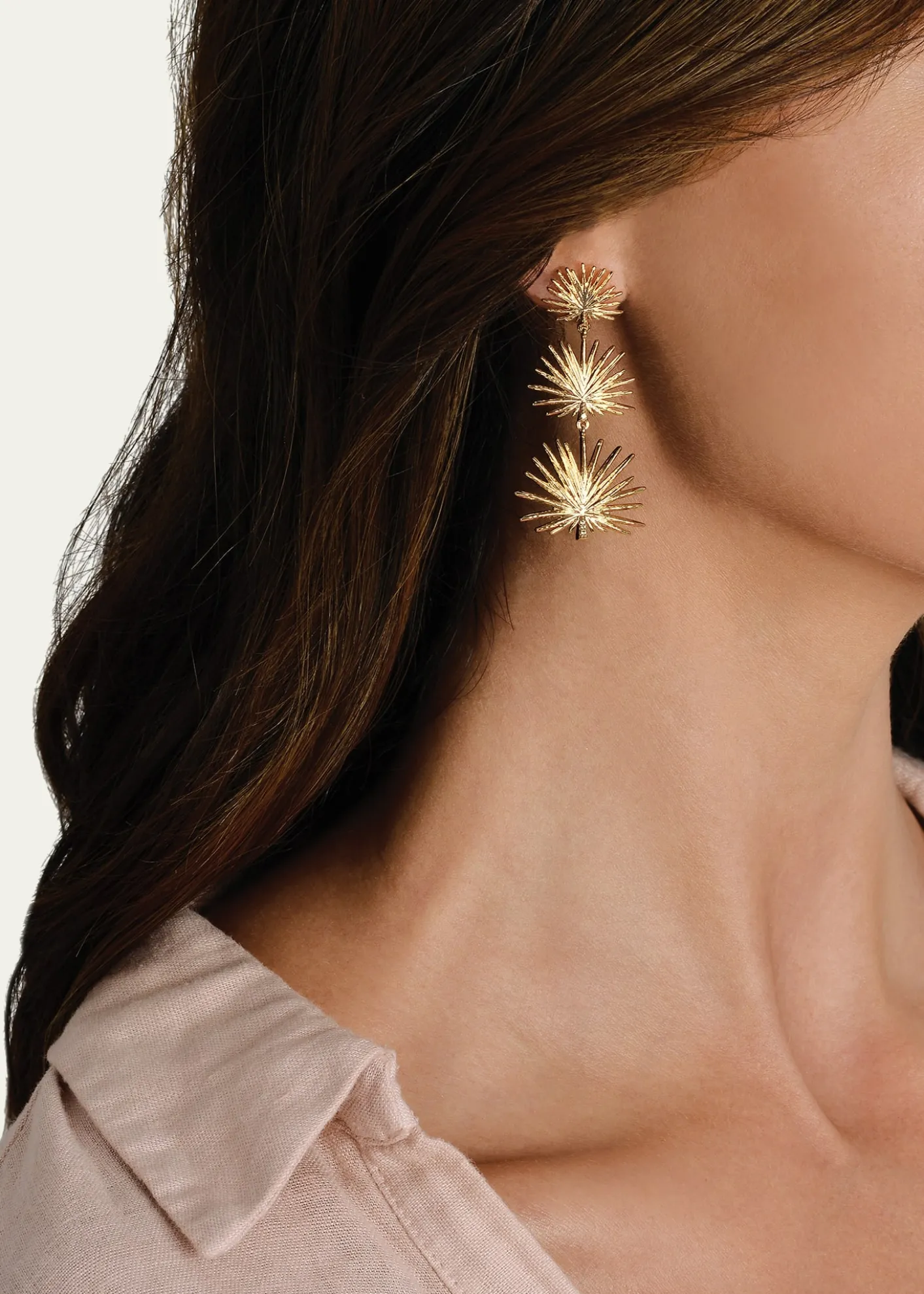 Anabel Aram JewelryCubic Zirconia Palm Leaves Earrings