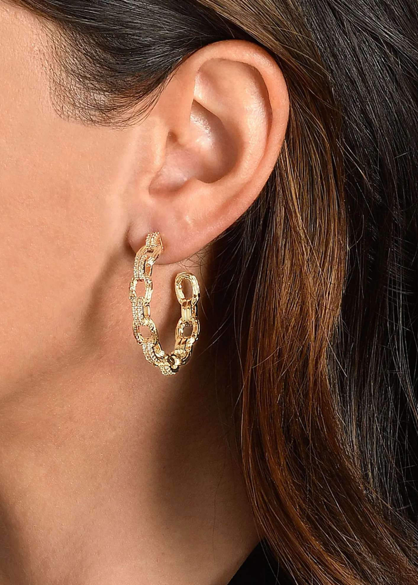 Anabel Aram JewelryEnchanted Forest Chain Hoop Earrings