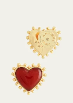 Anabel Aram JewelryHeart Stone Stud Earrings