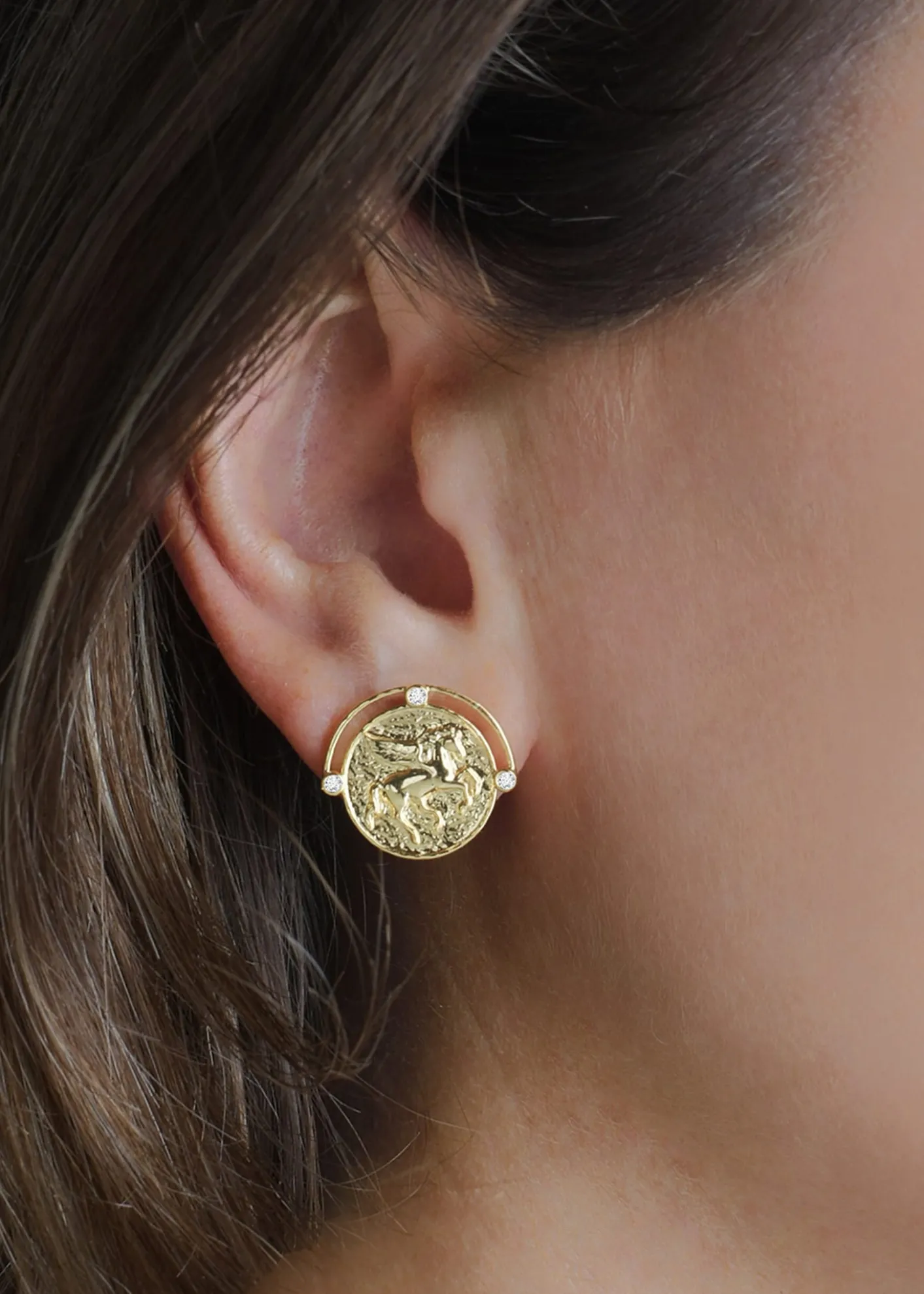 Anabel Aram JewelryPegasus Coin Stud Earrings