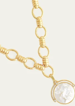 Anabel Aram JewelryPegasus Mother-of-Pearl Coin Pendant Necklace