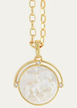 Anabel Aram JewelryPegasus Mother-of-Pearl Coin Pendant Necklace