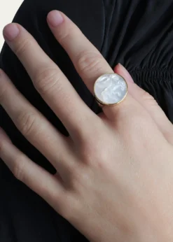 Anabel Aram JewelryPegasus Mother-of-Pearl Coin Signet Ring