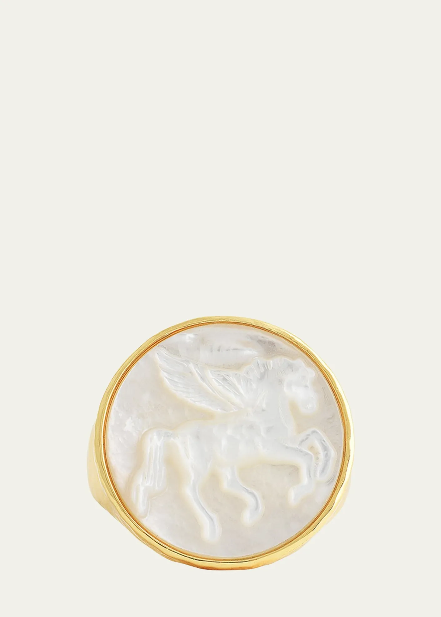 Anabel Aram JewelryPegasus Mother-of-Pearl Coin Signet Ring