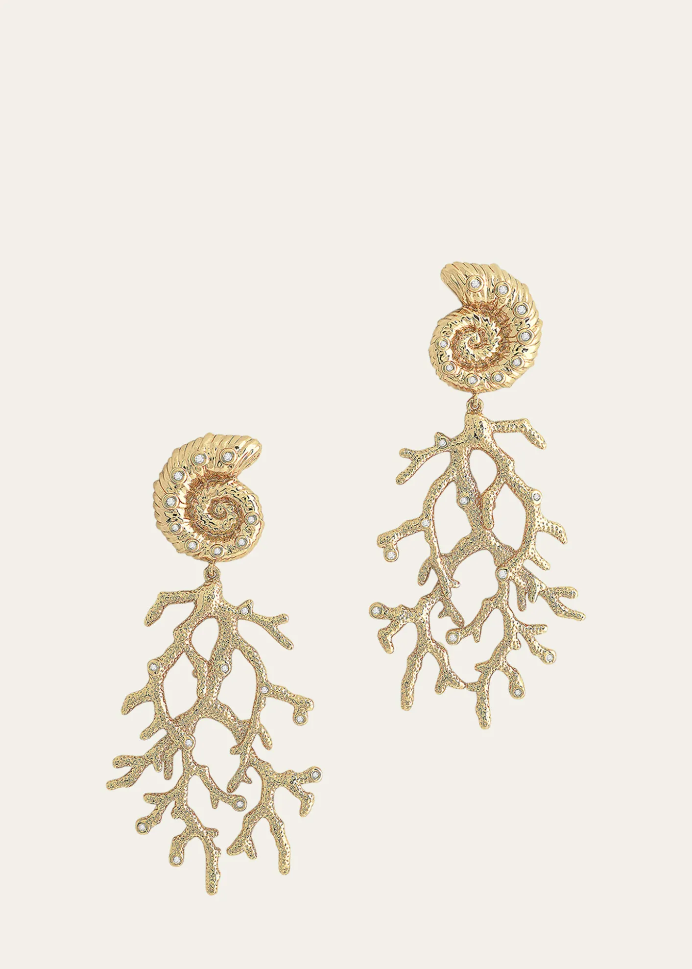 Anabel Aram JewelryShell with Coral Drop Earrings