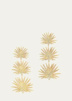 Anabel Aram JewelryTriple Fan Palm Dangle Earrings, Large