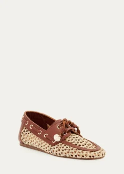 Ancient Greek SandalsPliaria Raffia and Leather Boat Shoes