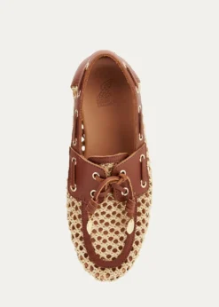 Ancient Greek SandalsPliaria Raffia and Leather Boat Shoes
