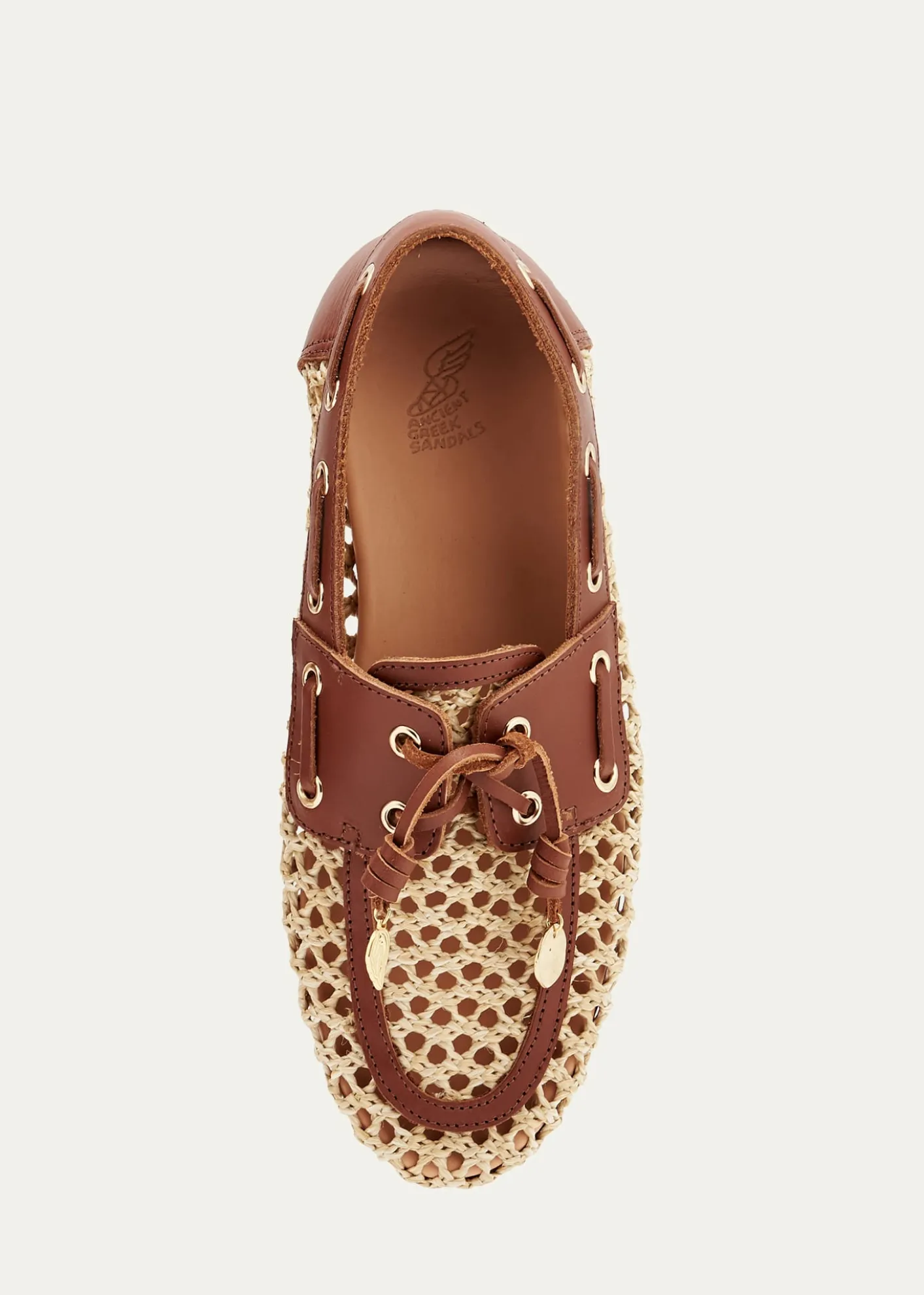 Ancient Greek SandalsPliaria Raffia and Leather Boat Shoes