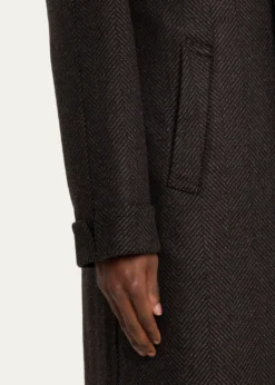 Anderson & SheppardMen's Herringbone Wool Overcoat