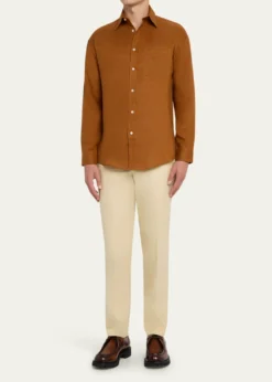 Anderson & SheppardMen's Style One Flat-Front Trousers