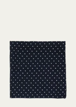 Anderson & SheppardMen's Wool and Cashmere Polka Dot Pocket Square