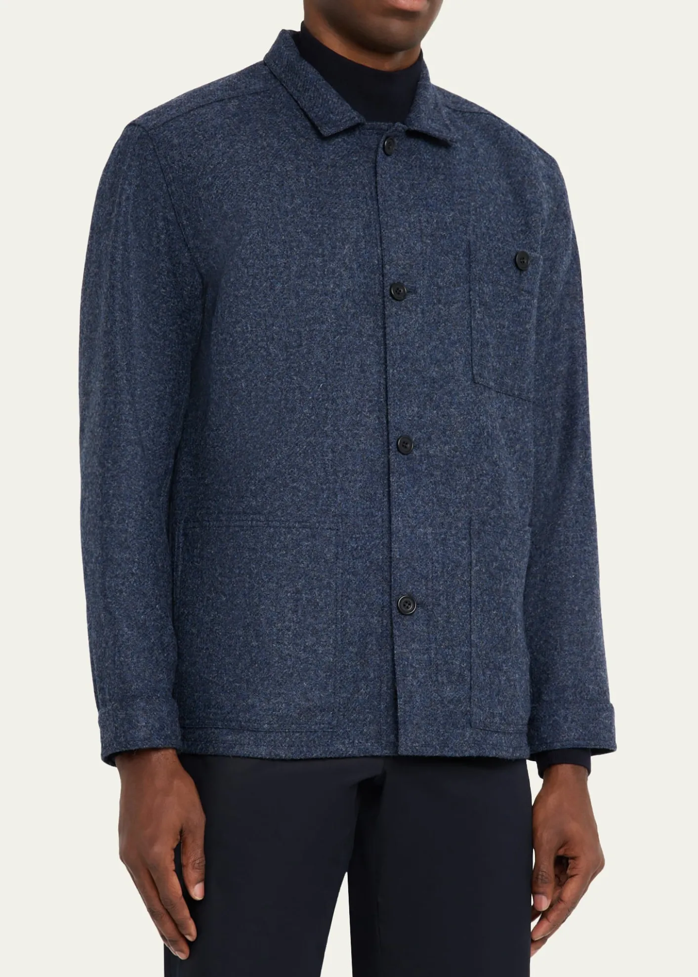 Anderson & SheppardMen's Wool Patch-Pocket Shirt Jacket