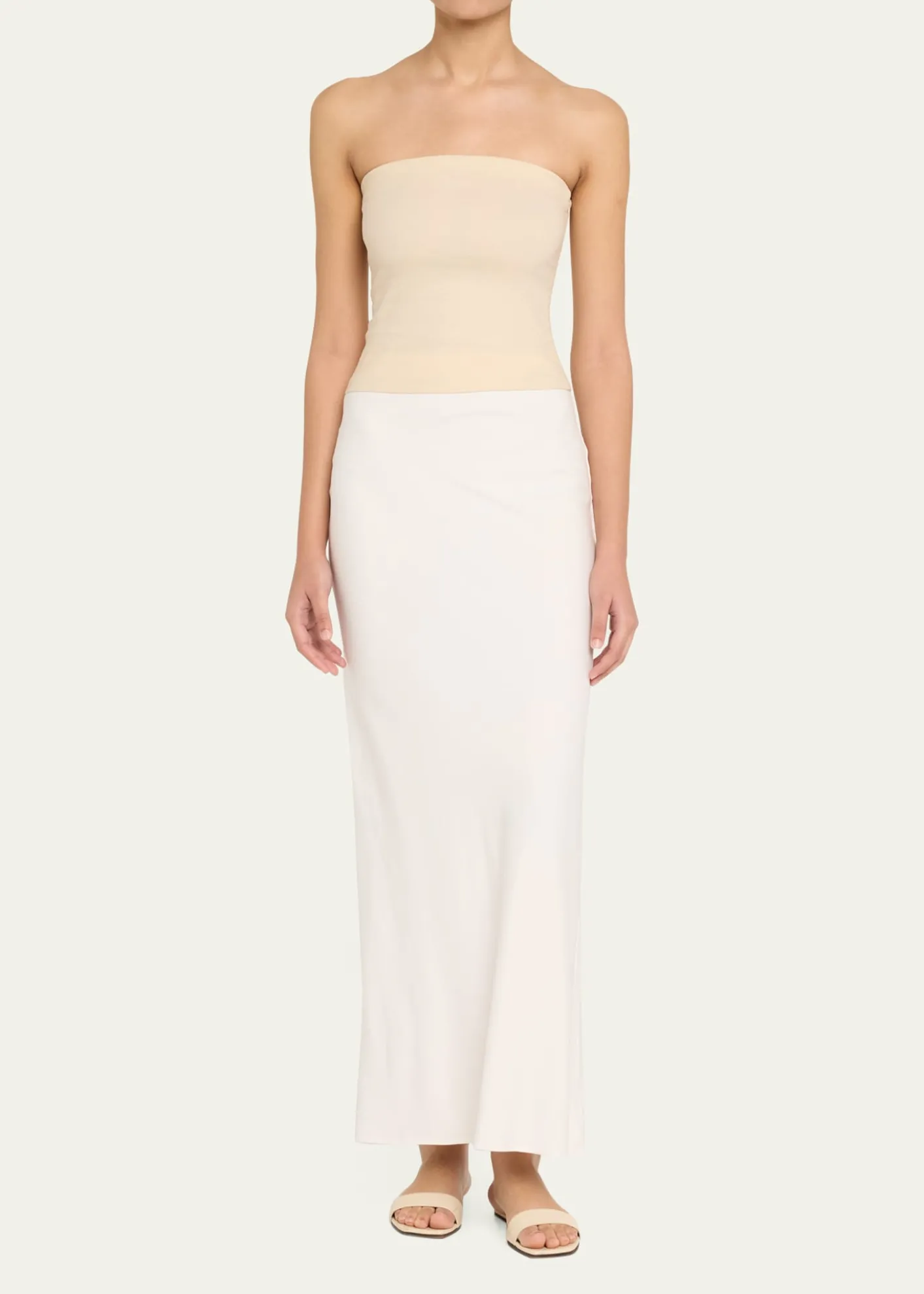 ANEMOSBias-Cut Stretch Twill Maxi Skirt