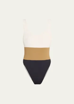 ANEMOSHume Tricolor One-Piece Swimsuit