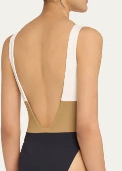 ANEMOSHume Tricolor One-Piece Swimsuit