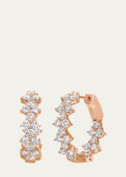 Anita Ko18K Rose Gold Triangle Diamond Eternity Hoop Earrings