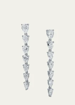 Anita Ko18K White Gold Sept Graduated Pear Diamond Drop Earrings