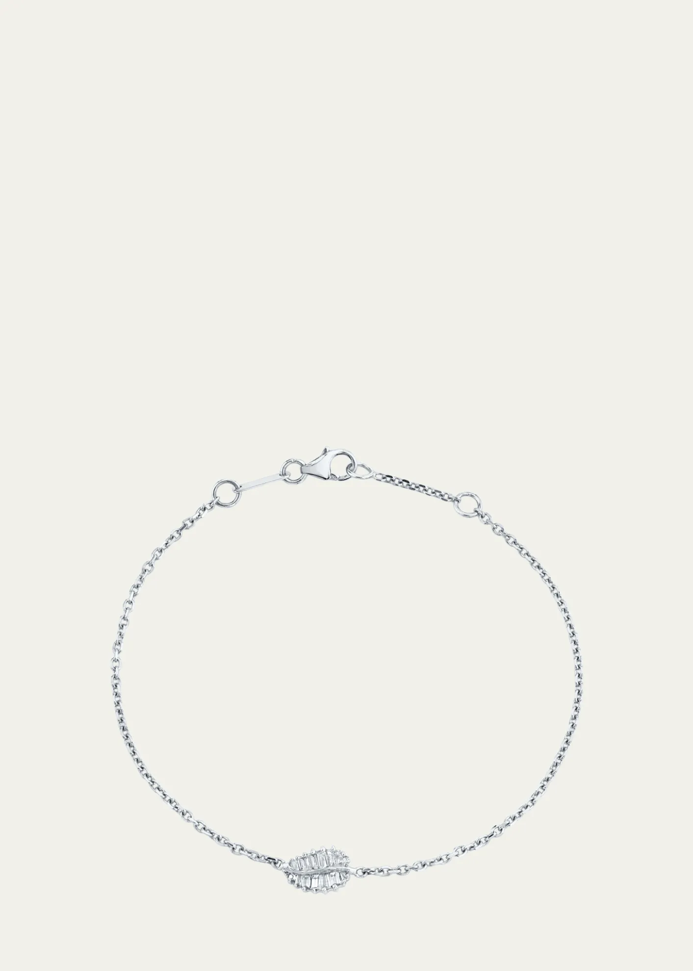Anita Ko18k White Gold Small Palm Leaf Bracelet