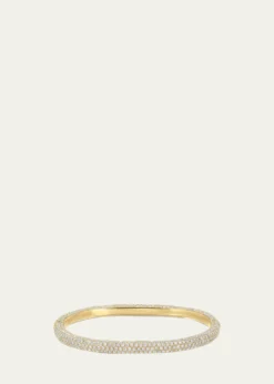 Anita Ko18K Yellow Gold Pave Diamond Cosmo Oval Bangle