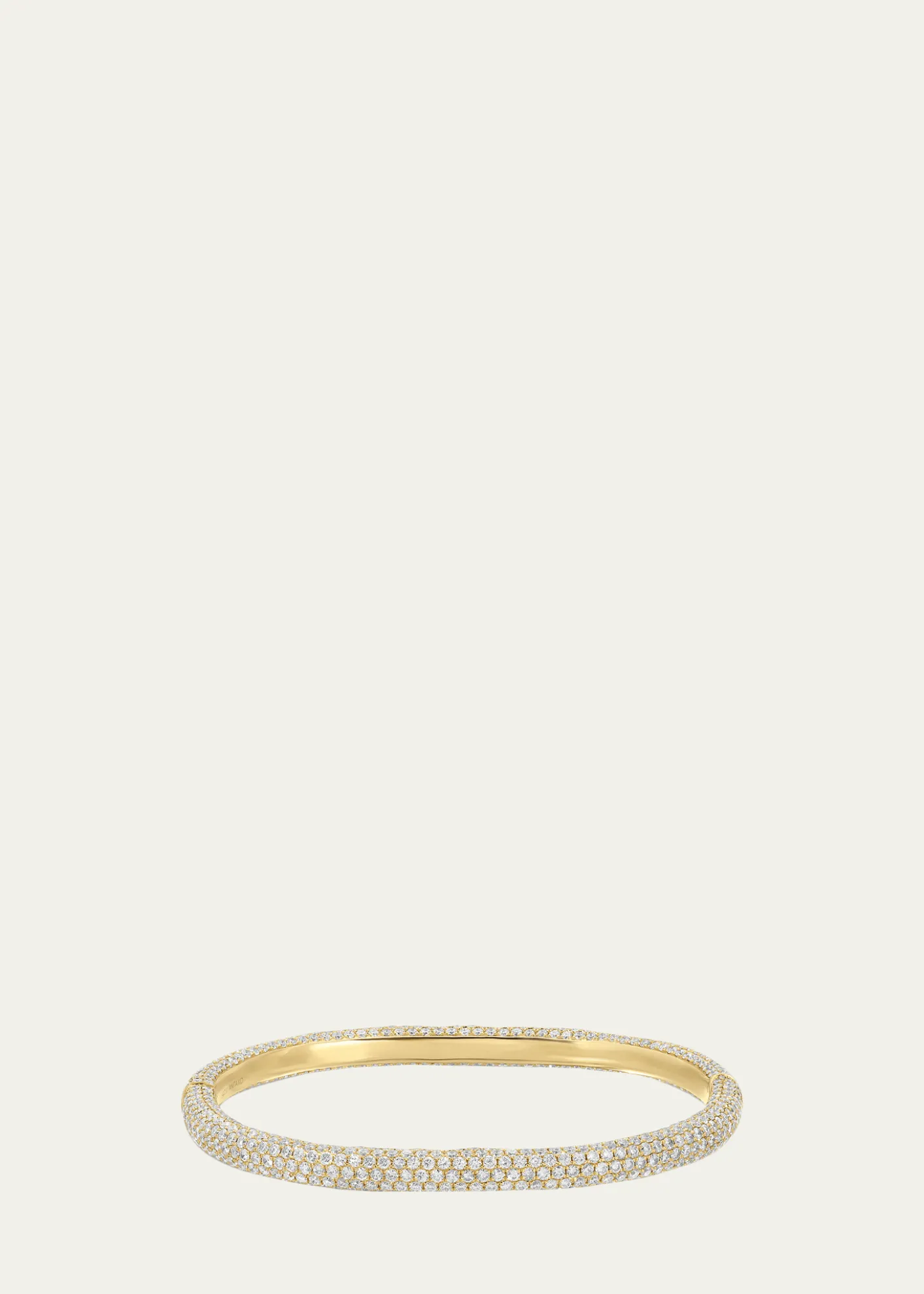 Anita Ko18K Yellow Gold Pave Diamond Cosmo Oval Bangle