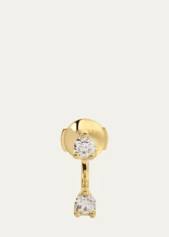 Anita Ko18K Yellow Gold Round Diamond Orbit Earring, Single