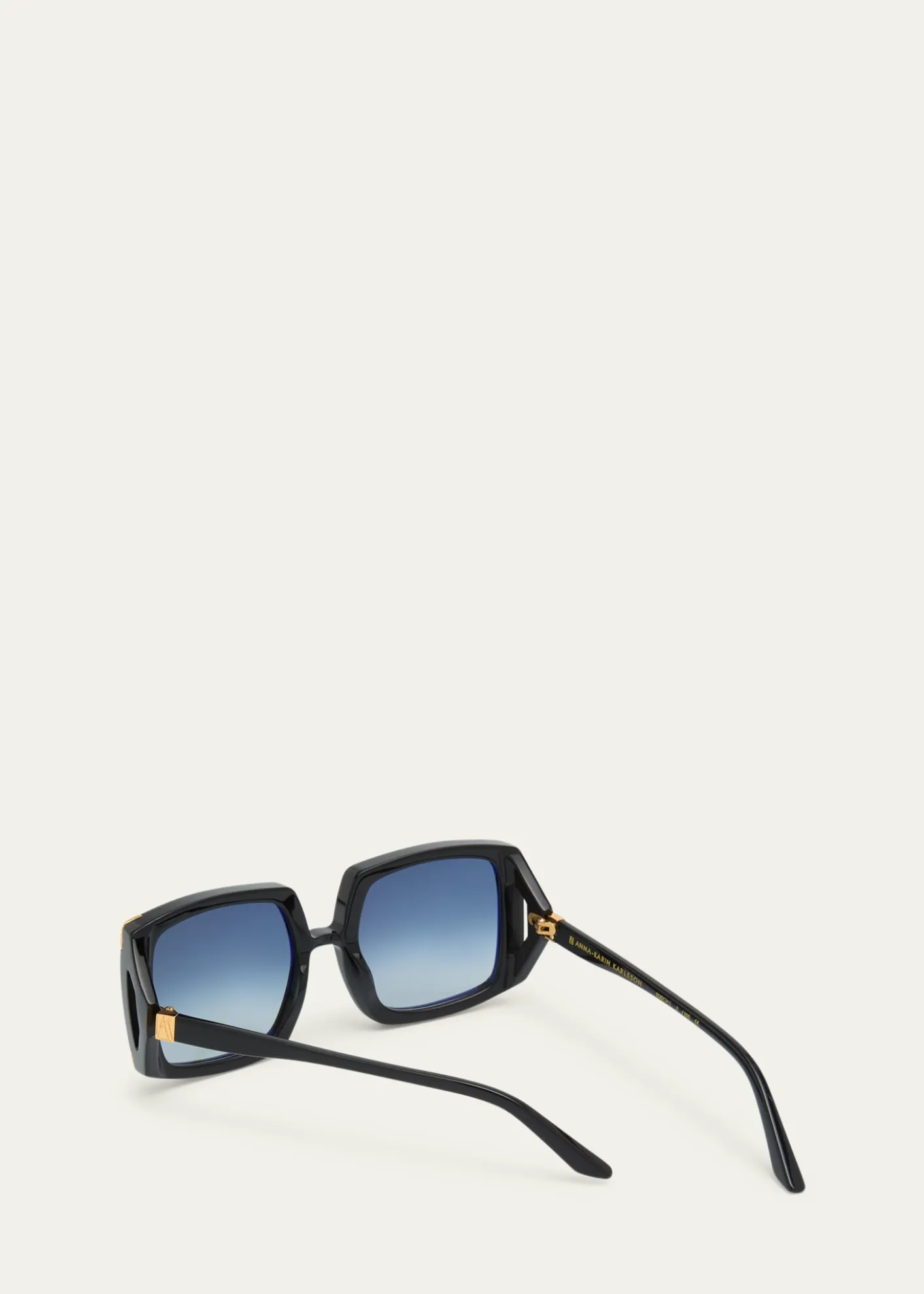 Anna-Karin KarlssonStrawberry Moon Square Black Acetate & Gold-Plated Steel Sunglasses