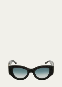 Anna-Karin KarlssonLucky Goes to Vegas Crystals & Acetate Cat-Eye Sunglasses