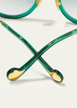 Anna-Karin KarlssonRose et la Roue Round Crystal-Embellished Leopard Sunglasses