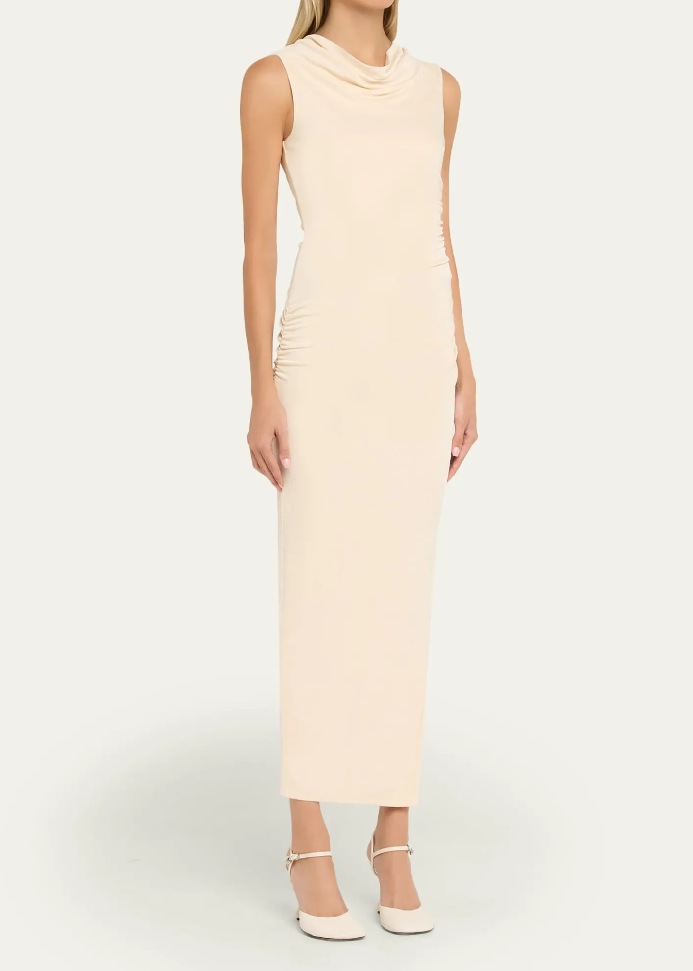 Anna QuanAmali Draped Cowl-Neck Jersey Dress