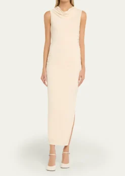 Anna QuanAmali Draped Cowl-Neck Jersey Dress