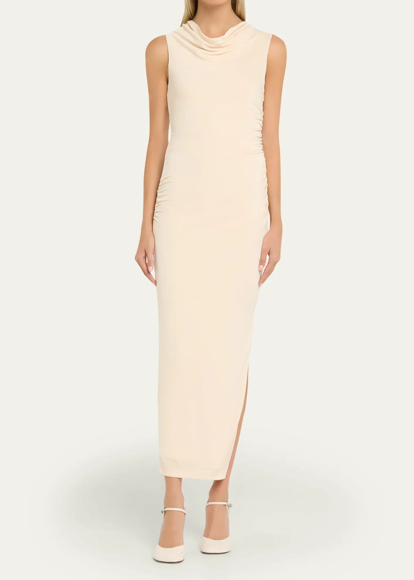 Anna QuanAmali Draped Cowl-Neck Jersey Dress