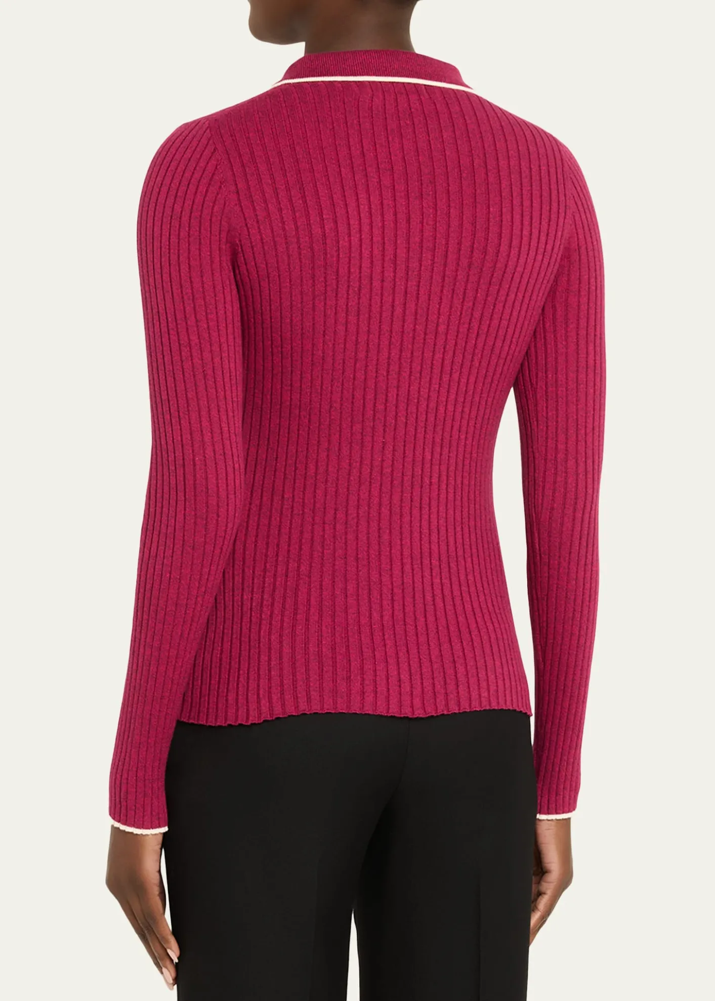 Anna QuanAshlen Button-Front Rib-Knit Top
