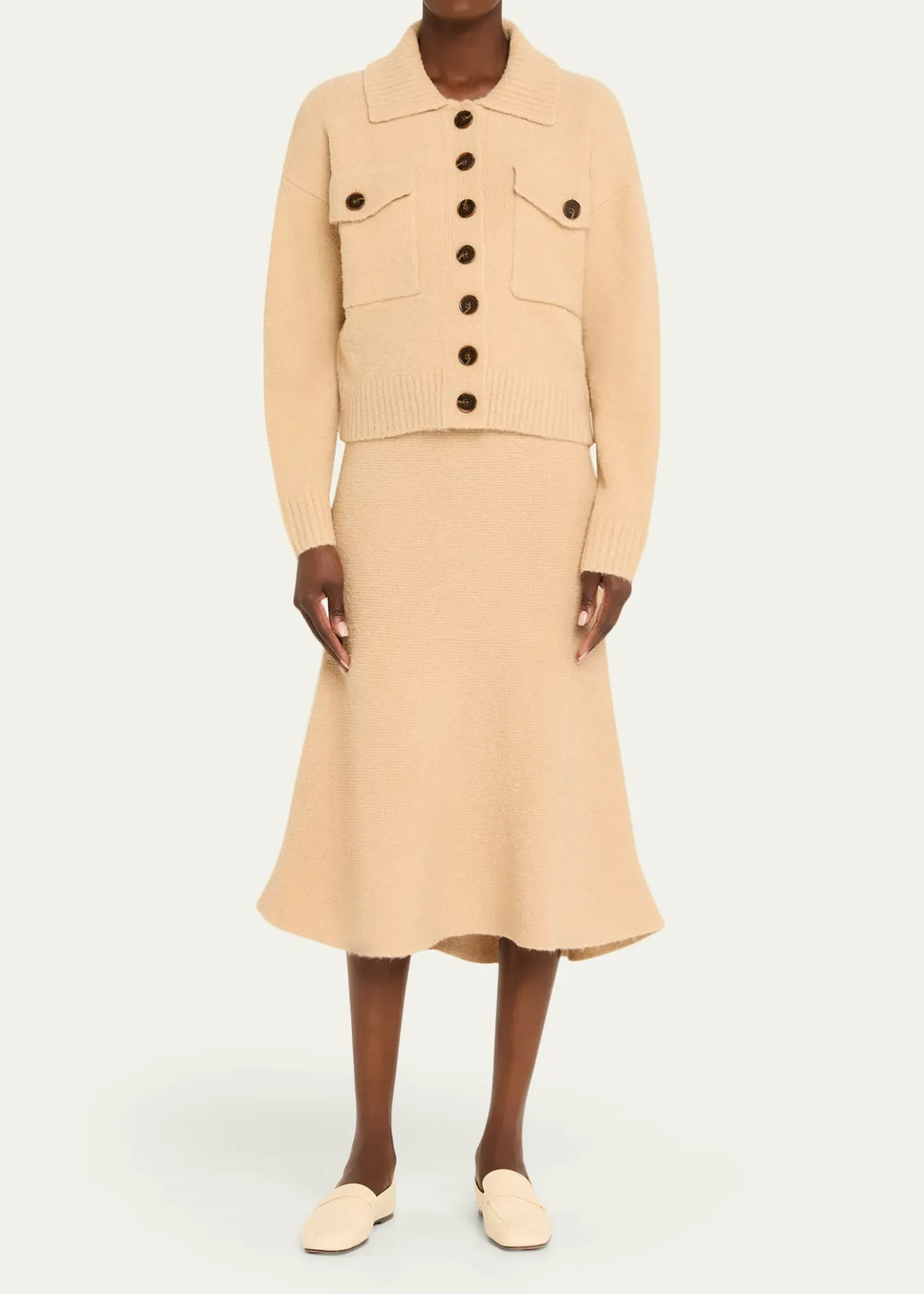 Anna QuanCampbell Bouclé Knit Midi Skirt