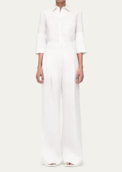 Another TomorrowPleated Front Wide-Leg Linen Trousers