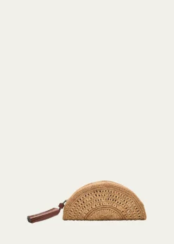 Anya HindmarchHalf Moon Raffia Bow Clutch Bag