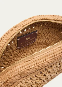 Anya HindmarchHalf Moon Raffia Bow Clutch Bag