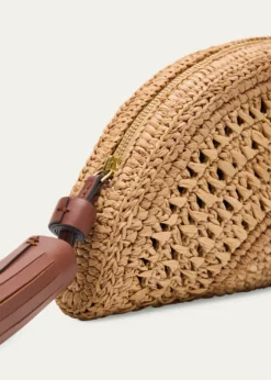 Anya HindmarchHalf Moon Raffia Bow Clutch Bag