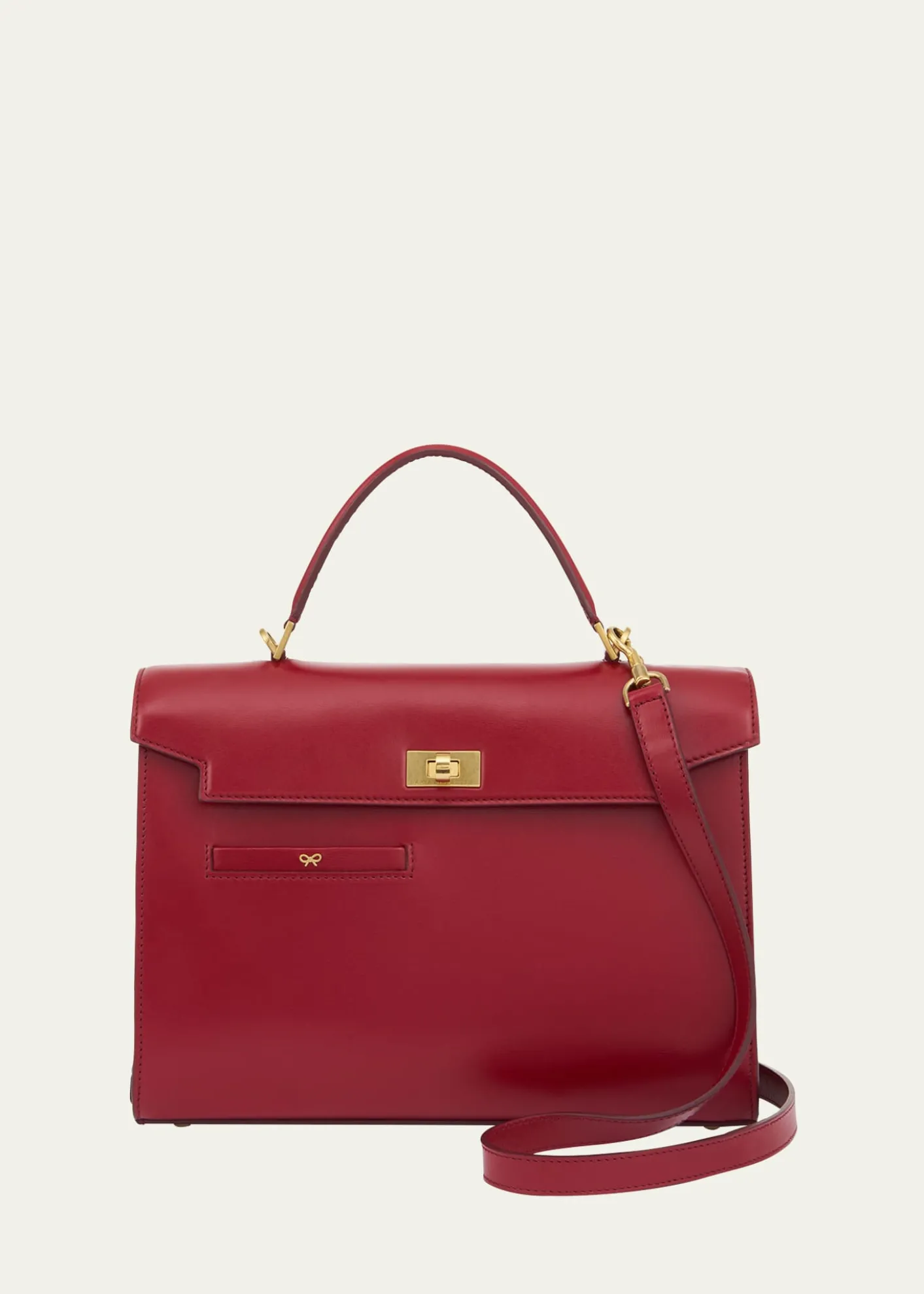 Anya HindmarchMortimer Shiny Leather Top-Handle Bag