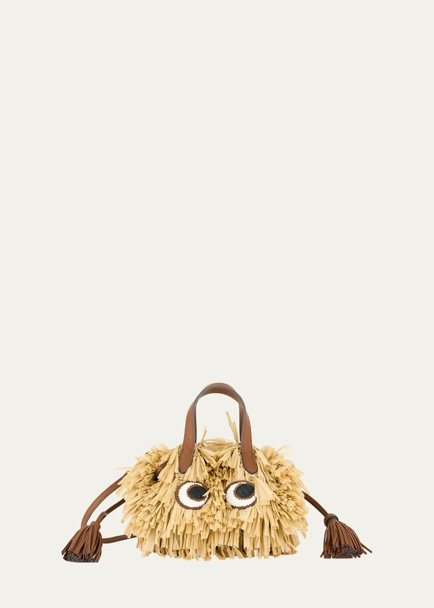 Anya HindmarchSmall Eyes Fringe Raffia Tote Bag
