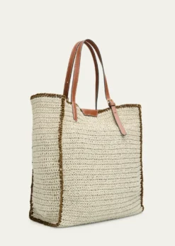 Anya HindmarchWink Embroidered Raffia Tote Bag