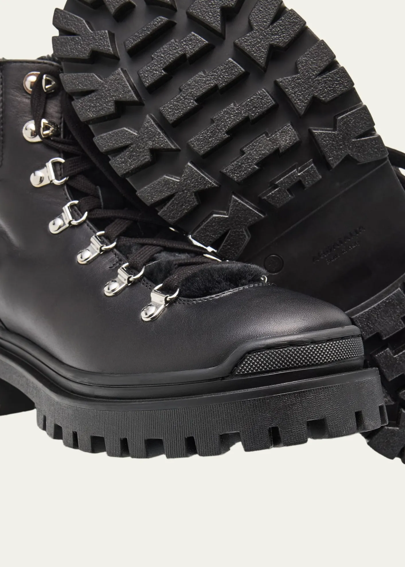 AquataliaCoralie Leather & Shearling Hiking Boots